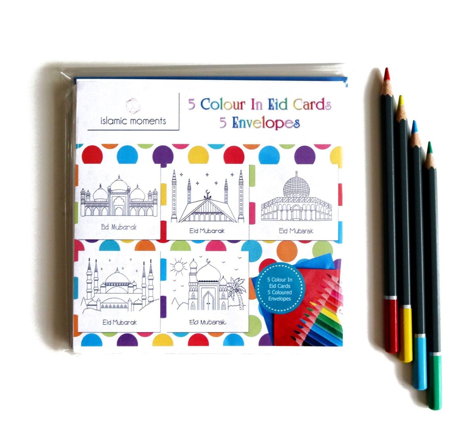 Colour In Eid Cards - Pack of 5 - Anafiya Gifts