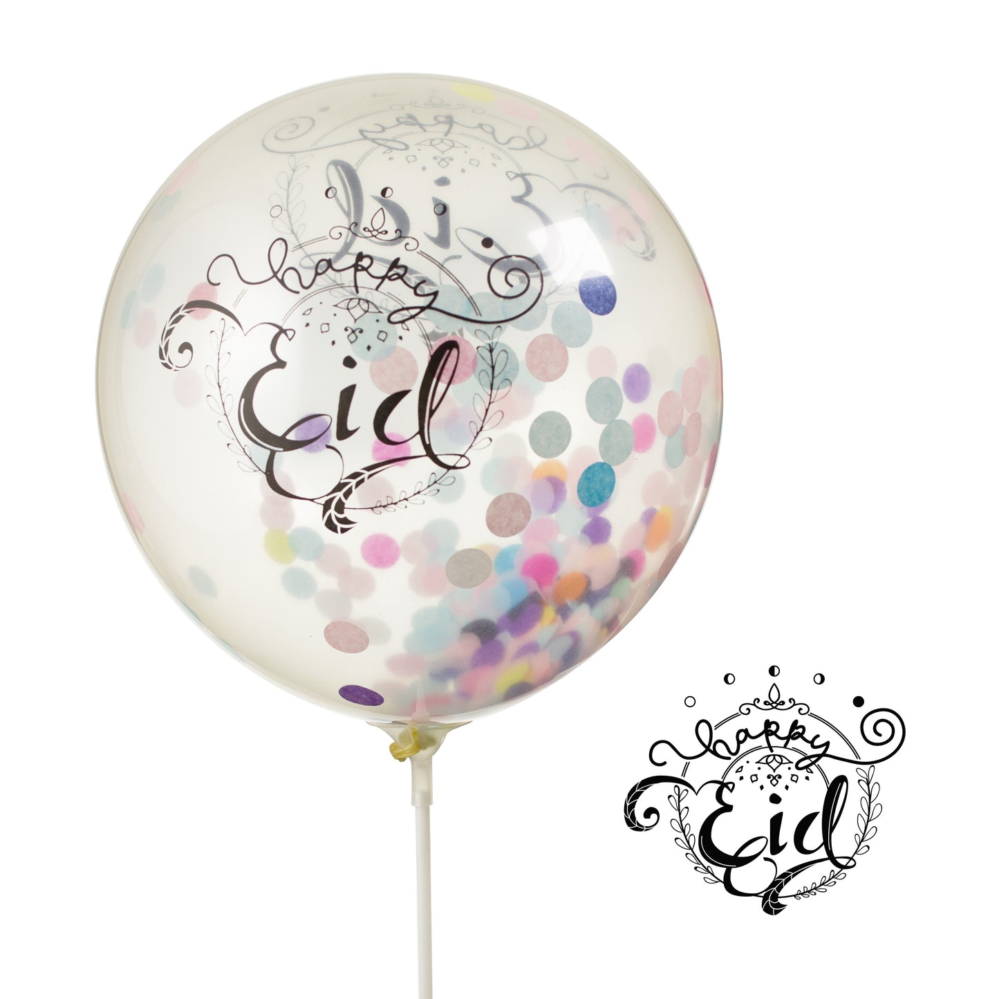 Pastel Sunset Eid Confetti Balloons - 5pk