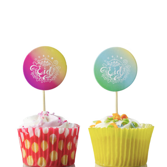 Pastel Sunset Eid Cupcake Toppers - 10pk