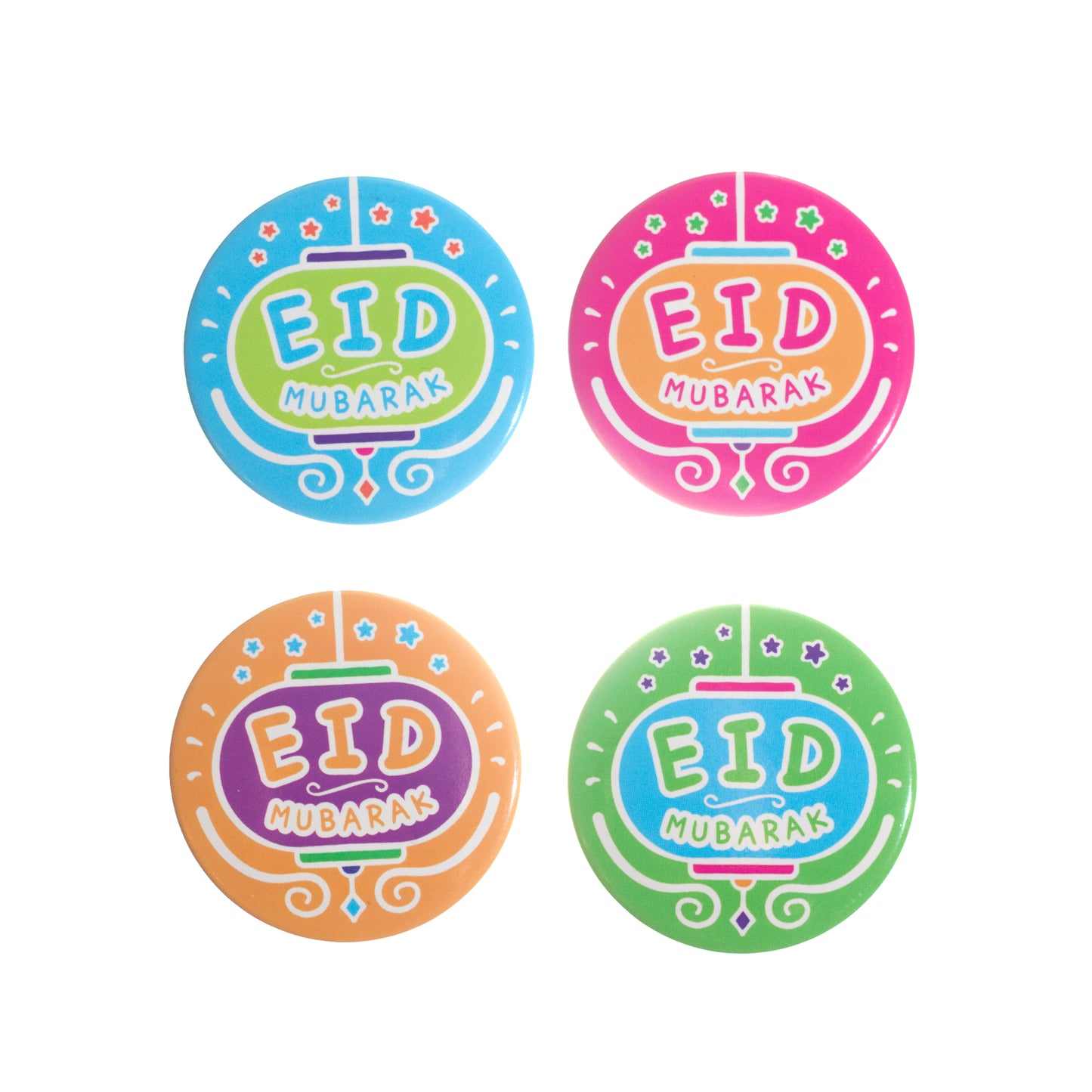 Eid Mubarak Badges - 4 Pack