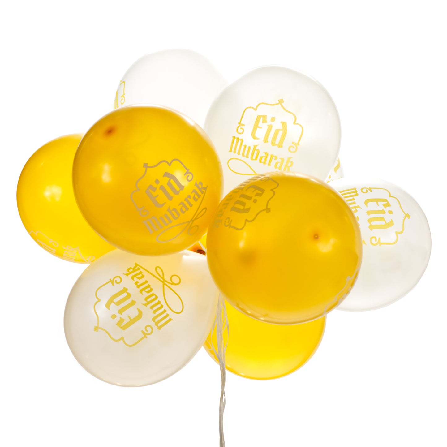 Eid Mubarak Balloons - White & Gold