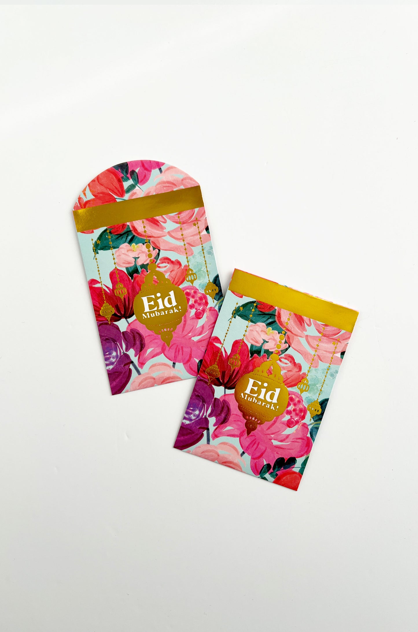 Eid Money Envelopes - Floral Green & Gold- 20 Pack