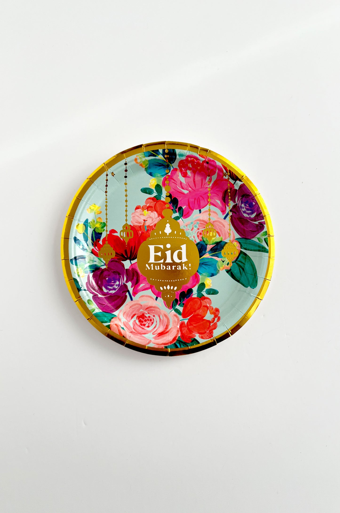 Eid Party Tableware Set - Floral Green & Gold