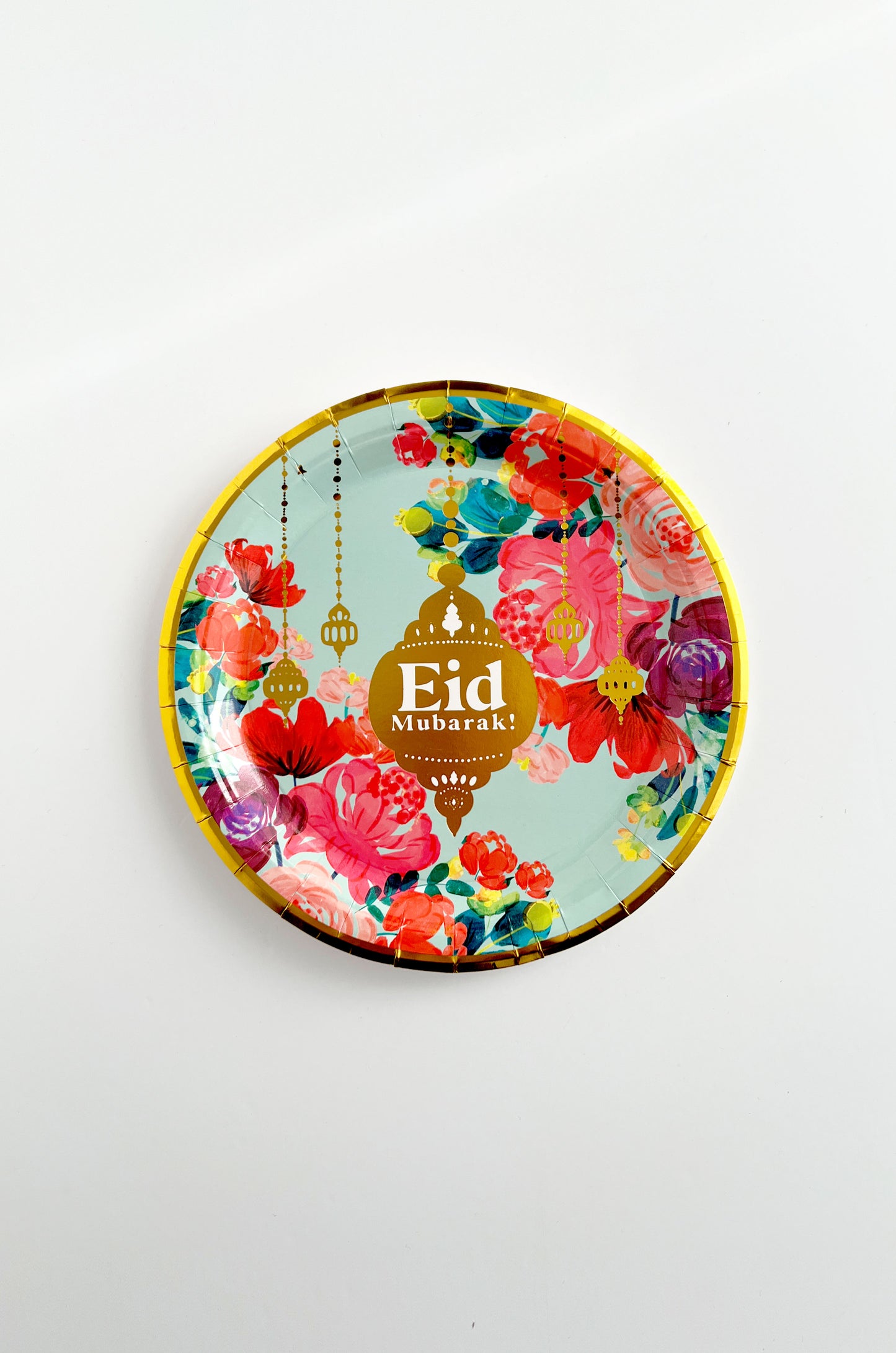 Eid Party Tableware Set - Floral Green & Gold