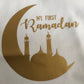 My First Ramadan Baby Vest - Gold Crescent - Anafiya Gifts