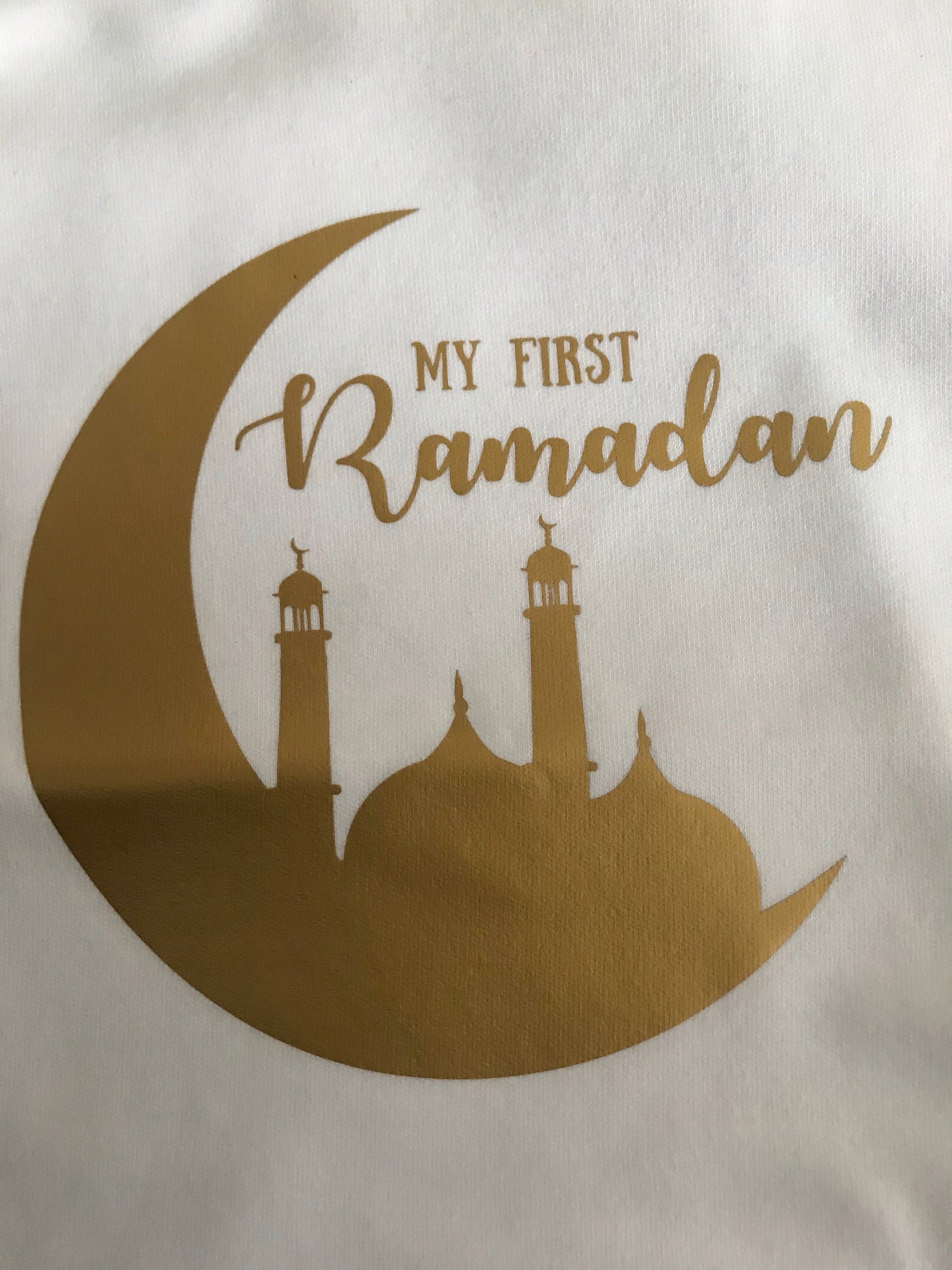 My First Ramadan Baby Vest - Gold Crescent - Anafiya Gifts