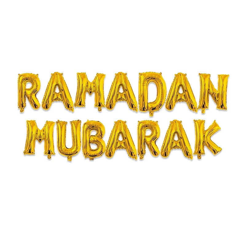 Gold Ramadan Mubarak Foil Balloons - Anafiya Gifts
