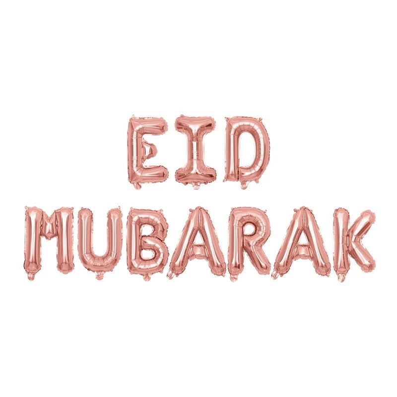 Rose Gold Eid Mubarak Foil Balloons - Anafiya Gifts
