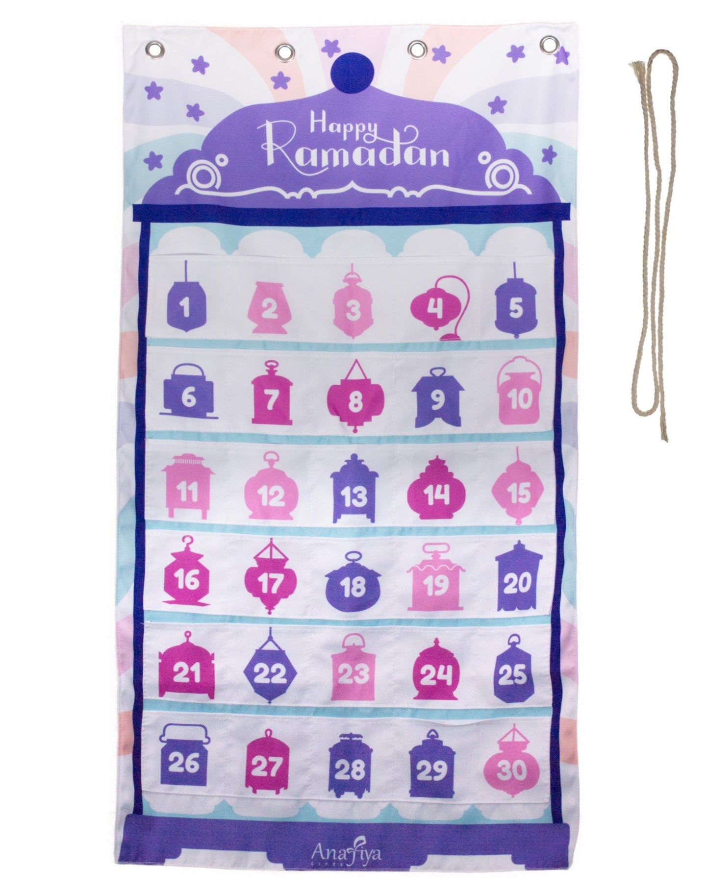 Ramadan Wall Calendar - Purple Lantern