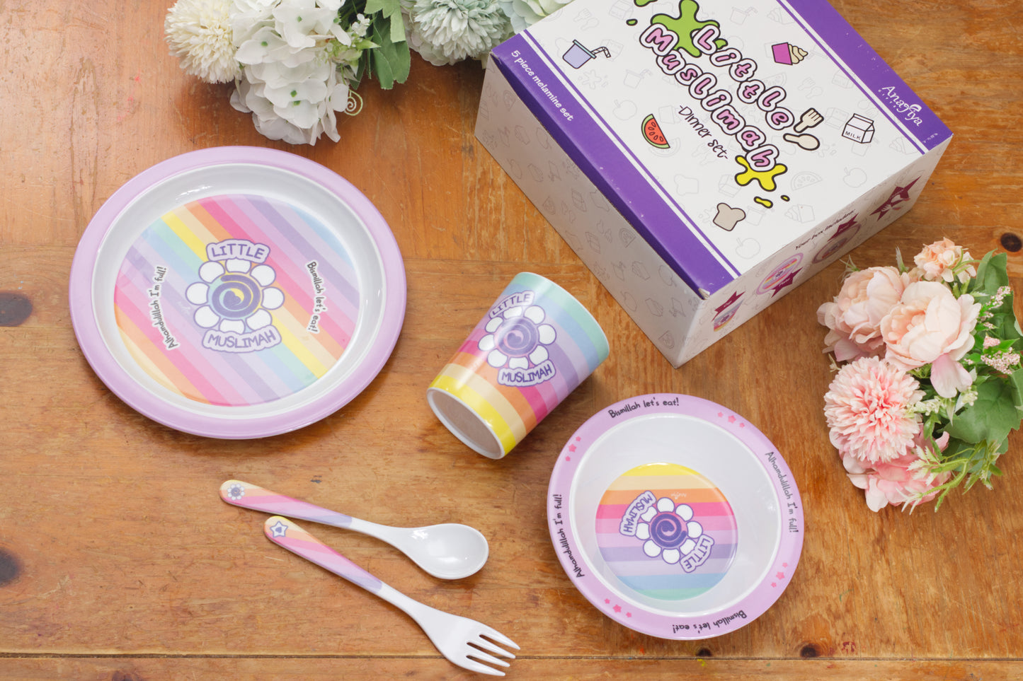 Little Muslimah Melamine Dinner Set - Kids Islamic Tableware