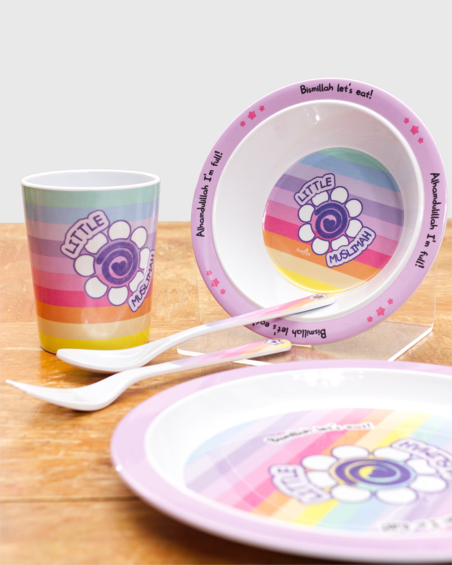 Little Muslimah Melamine Dinner Set - Kids Islamic Tableware