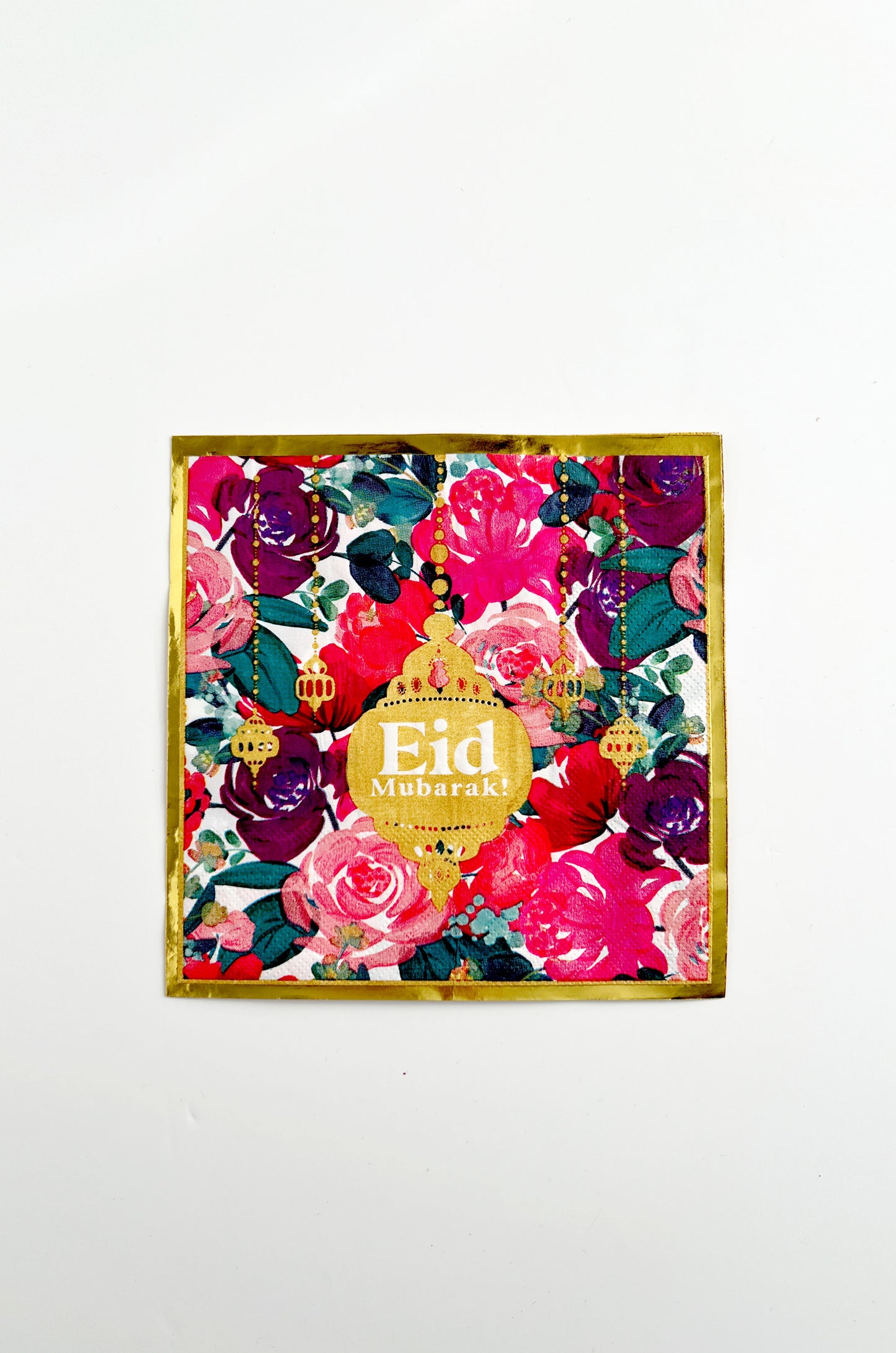Eid Party Tableware Set - Floral Pink & Gold