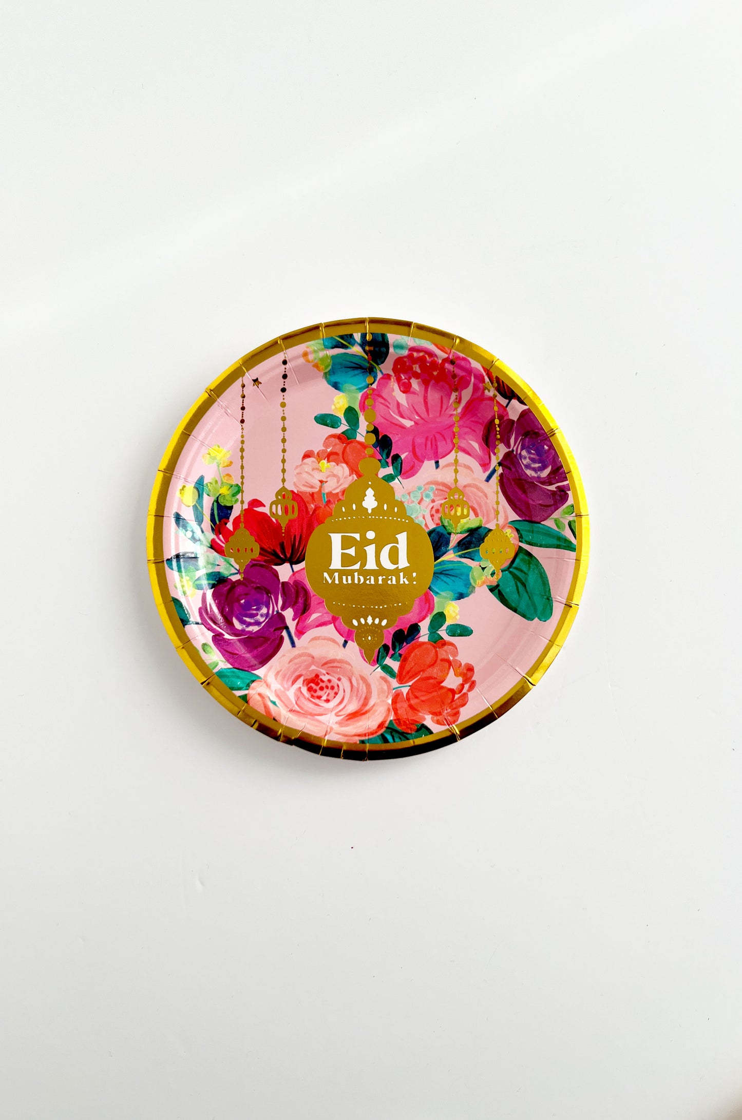 Eid Party Tableware Set - Floral Pink & Gold