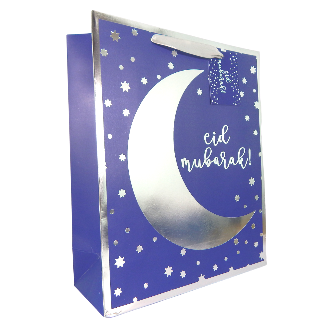 Eid Mubarak Gift Bag - Navy and Silver