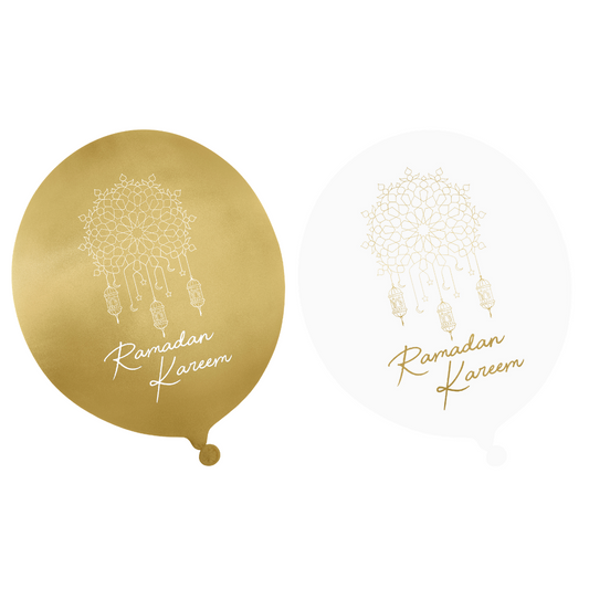 Ramadan Kareem Balloons - White and Gold