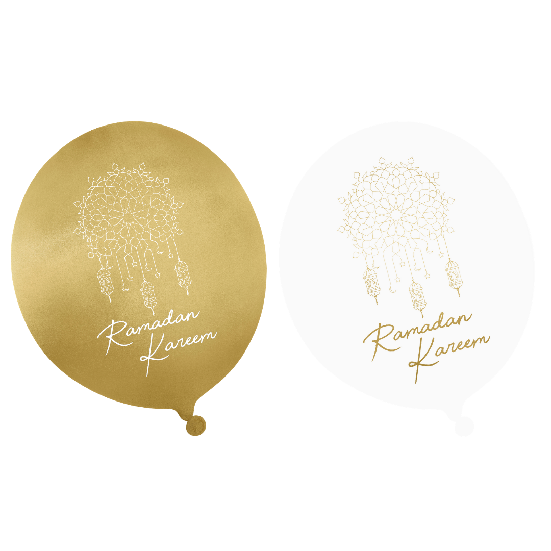 Ramadan Kareem Balloons - White and Gold