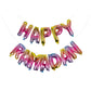 Rainbow Happy Ramadan Foil Balloons