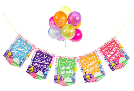 Ramadan Banner and Balloons Bundle